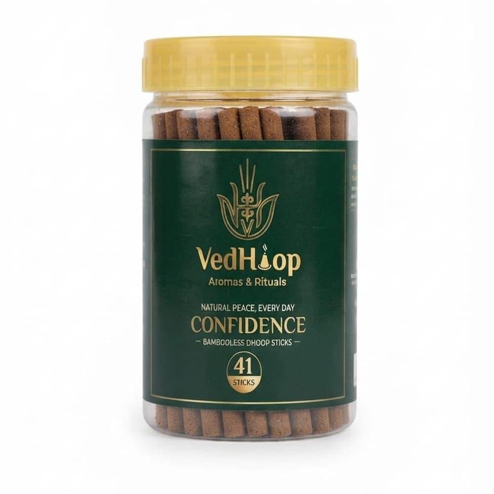 VedHoop Confidence Dhoop Sticks jar (41 bambooless dhoop sticks)