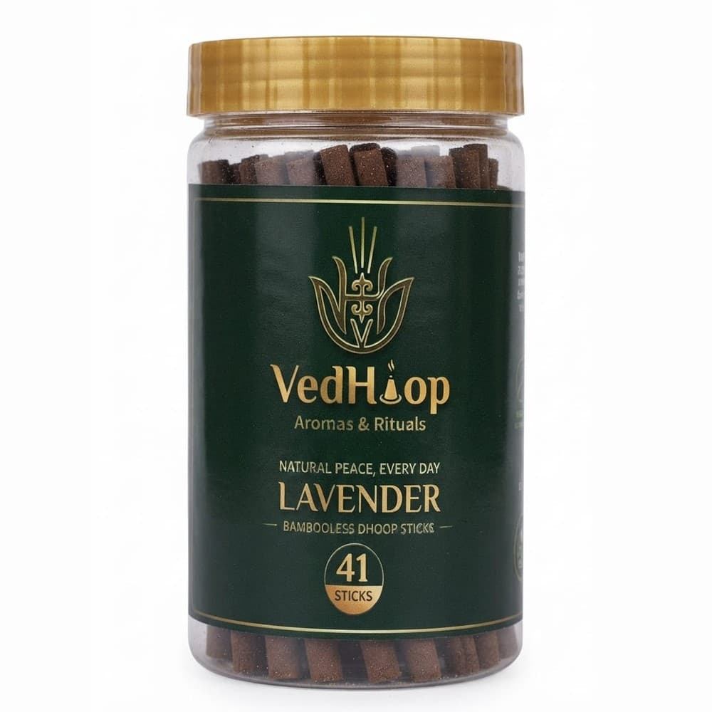 VedHoop Lavender Dhoop Sticks jar (41 bambooless dhoop sticks)