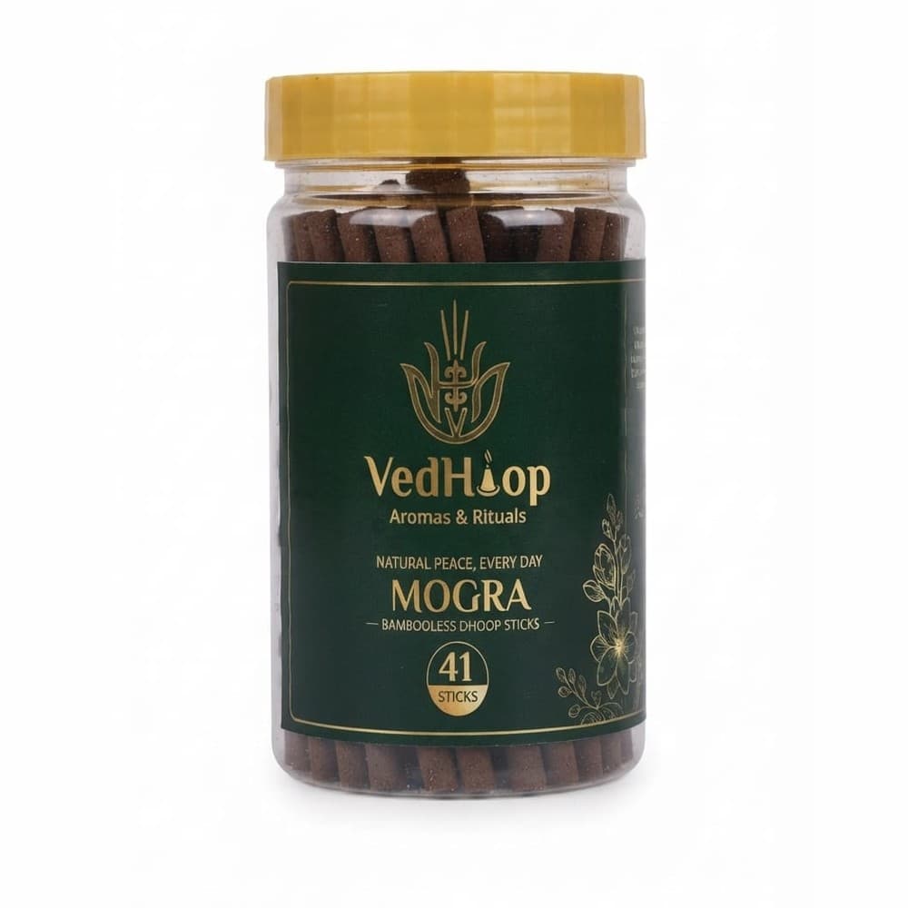 VedHoop Mogra Dhoop Sticks jar (41 bambooless dhoop sticks)