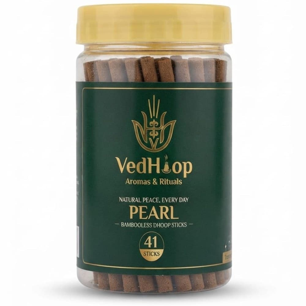 VedHoop Pearl Dhoop Sticks jar (41 bambooless dhoop sticks)