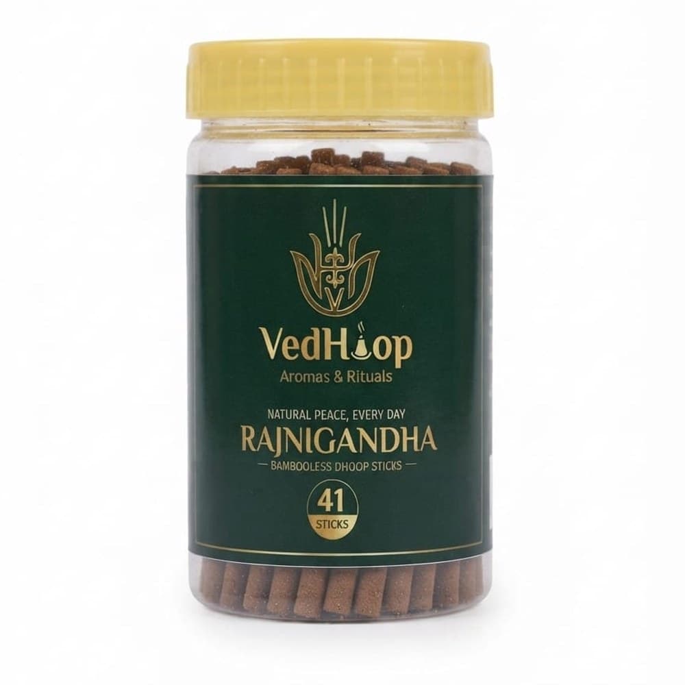 VedHoop Rajnigandha Dhoop Sticks jar (41 bambooless dhoop sticks)
